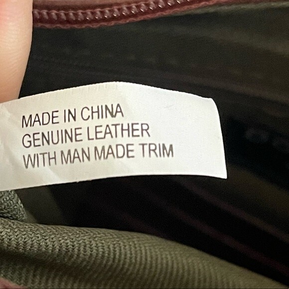 Dockers Suede Army Green & Brown Genuine Leather Purse - Shoulder Bag - EUC - Picture 11 of 11